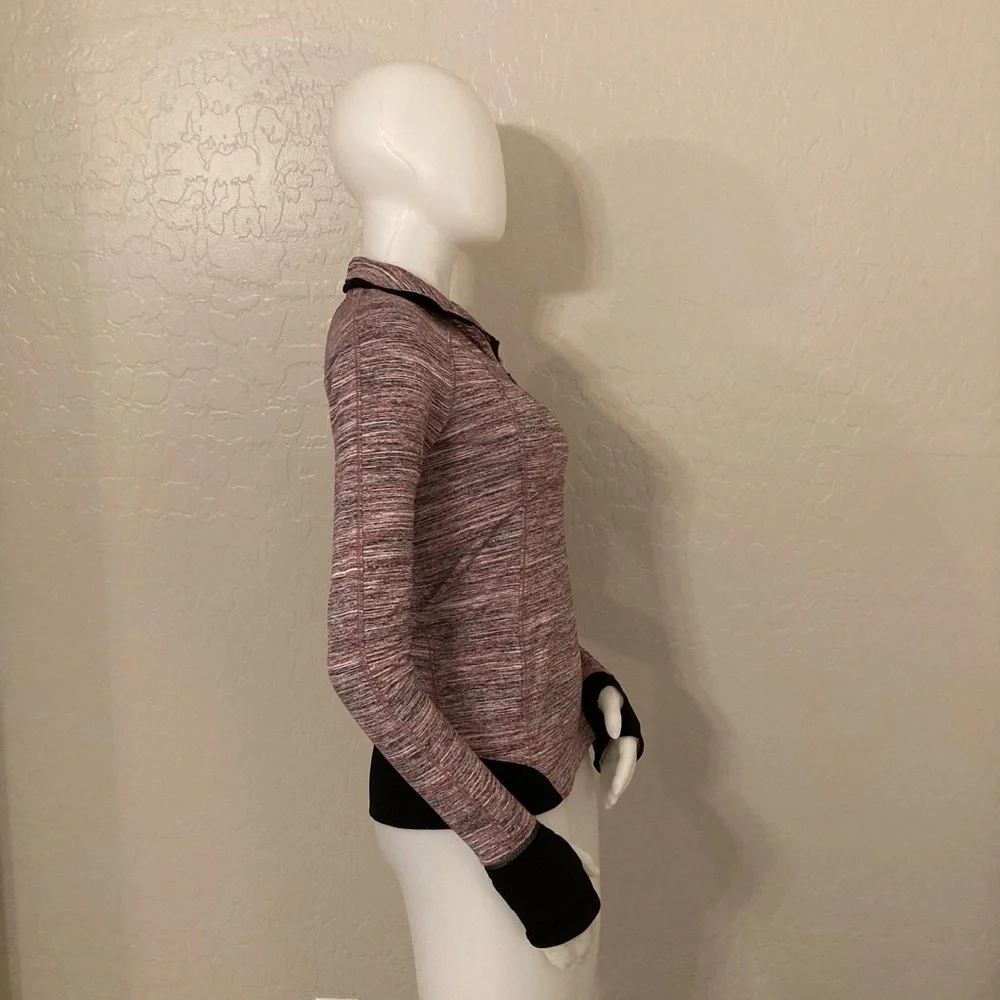 Lululemon Runderful 1/2 Zip Pullover Space Dye Camo Berry Rumble Size 6
